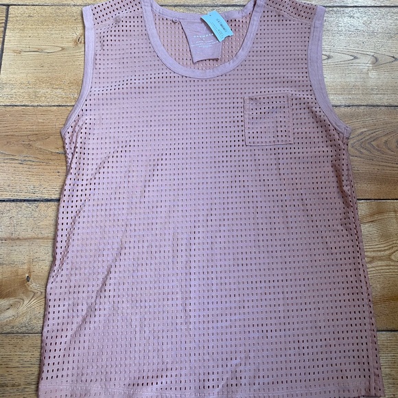 Olympia Mesh Sleeveless Avery Blush Top w Pocket - Picture 2 of 5